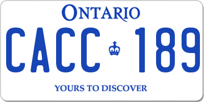 ON license plate CACC189