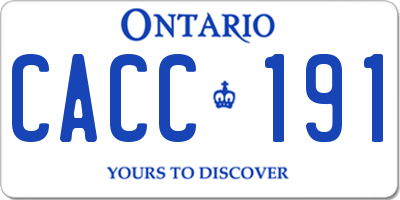 ON license plate CACC191