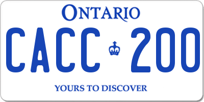 ON license plate CACC200