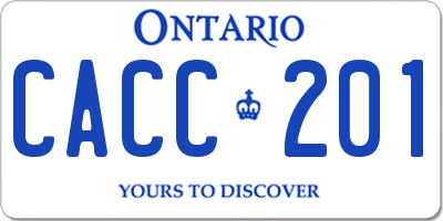 ON license plate CACC201