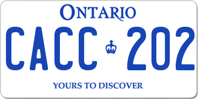 ON license plate CACC202