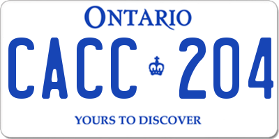 ON license plate CACC204