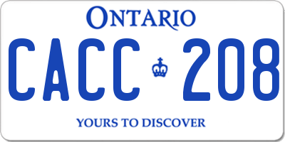 ON license plate CACC208