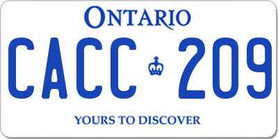 ON license plate CACC209