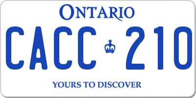 ON license plate CACC210