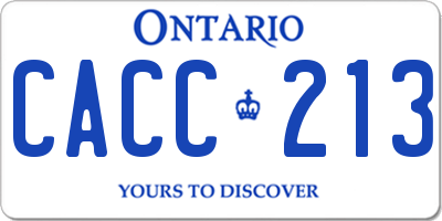 ON license plate CACC213