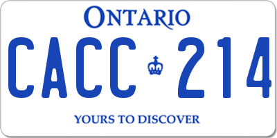 ON license plate CACC214