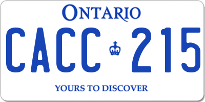 ON license plate CACC215