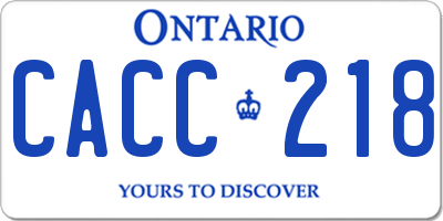 ON license plate CACC218