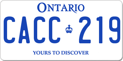 ON license plate CACC219