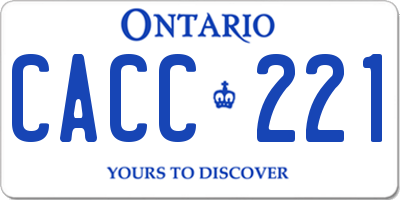 ON license plate CACC221