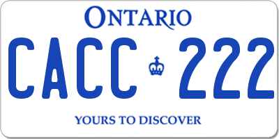 ON license plate CACC222