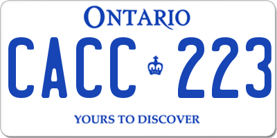 ON license plate CACC223