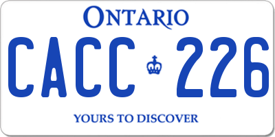 ON license plate CACC226