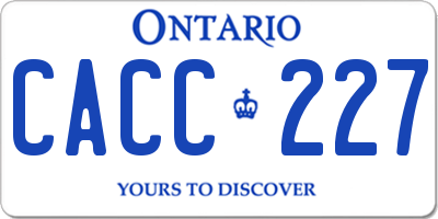 ON license plate CACC227