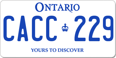 ON license plate CACC229