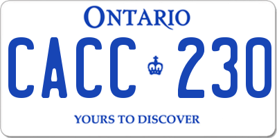 ON license plate CACC230