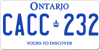 ON license plate CACC232