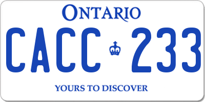 ON license plate CACC233