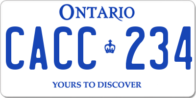 ON license plate CACC234