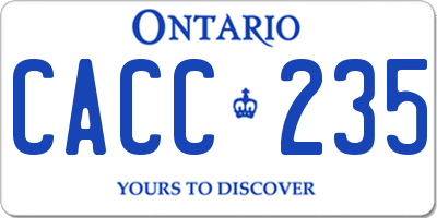 ON license plate CACC235