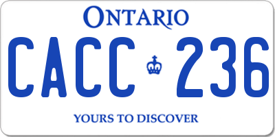 ON license plate CACC236