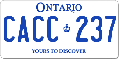 ON license plate CACC237