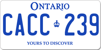 ON license plate CACC239