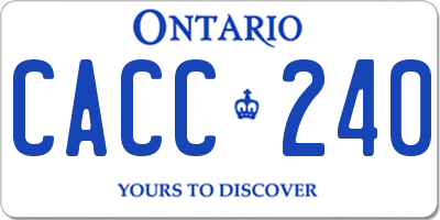 ON license plate CACC240