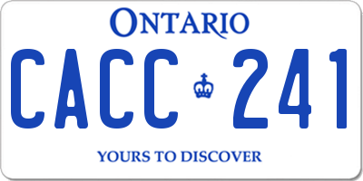 ON license plate CACC241