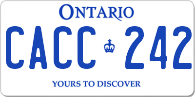 ON license plate CACC242