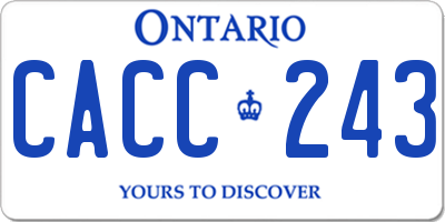 ON license plate CACC243