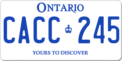 ON license plate CACC245