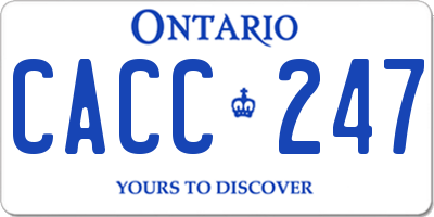 ON license plate CACC247