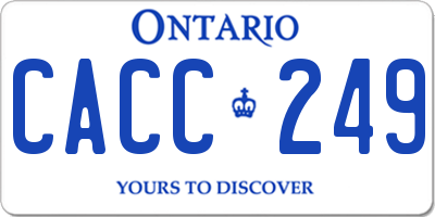 ON license plate CACC249