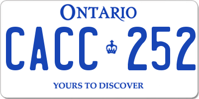 ON license plate CACC252