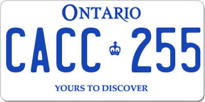 ON license plate CACC255