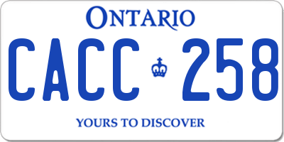 ON license plate CACC258