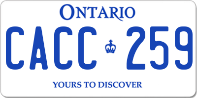 ON license plate CACC259