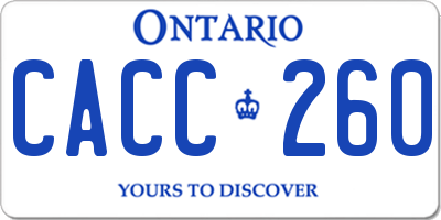 ON license plate CACC260