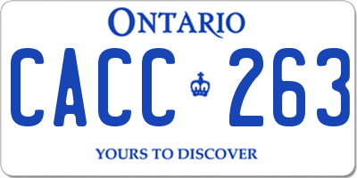 ON license plate CACC263