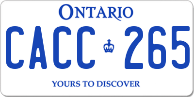 ON license plate CACC265