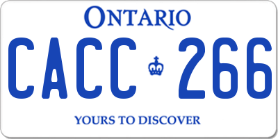 ON license plate CACC266