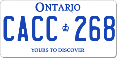 ON license plate CACC268