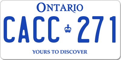 ON license plate CACC271