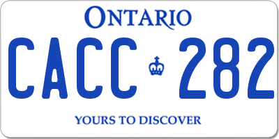 ON license plate CACC282