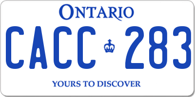 ON license plate CACC283