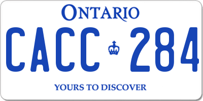 ON license plate CACC284