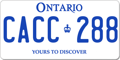 ON license plate CACC288