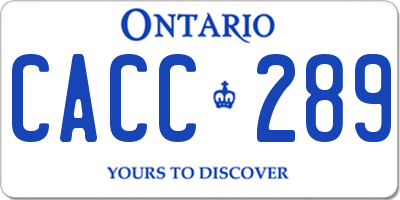 ON license plate CACC289